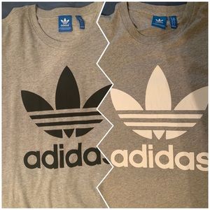 2 ADIDAS ORIGINALS GREY SHIRTS NEW CONDITIONS